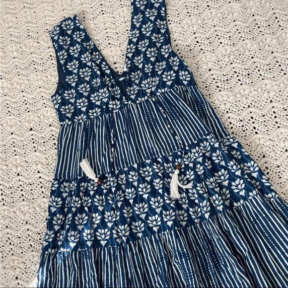 Japna Navy Floral and Stripe Mini Dress - Picture 2 of 7